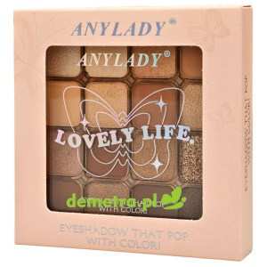 Anylady Lovely Life 01paleta 16 cieni do powiek Nude beże i brązy