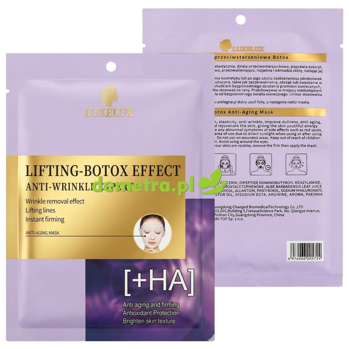 Maska do twarzy w płacie 30 g lifting efekt botoxu 1 szt.