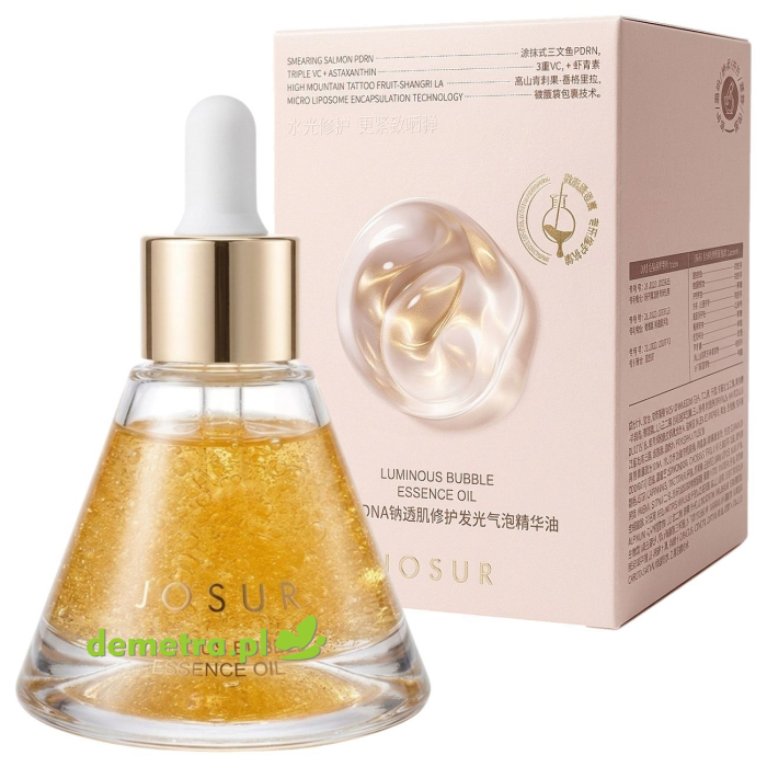 JOSUR Luminous Bubble Essence Oil 40 ml rozświetlająca esencja olejowa z DNA łososia PDRN i astaksantyną