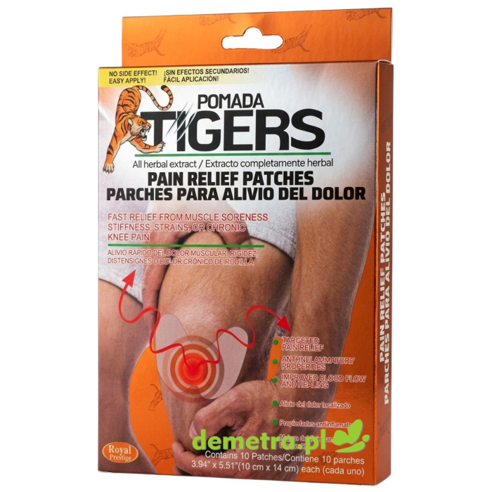 Plastry przeciwbólowe 10 szt. Pomada Tigers kolana