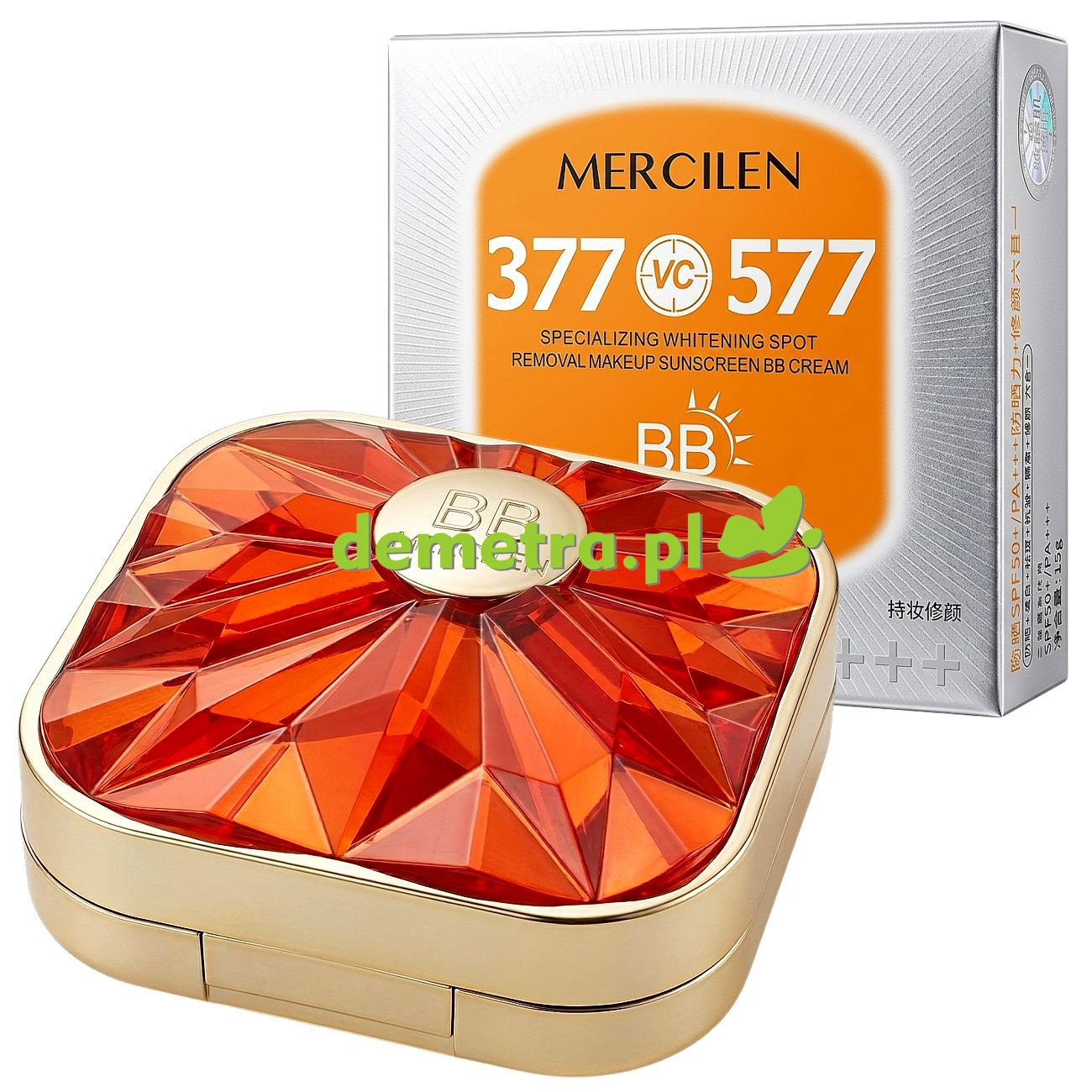 Mercilen krem BB 377 577 wybielający i korygujący SPF50+ PA+++ – luksusowy podkład pielęgnacyjny 15 g