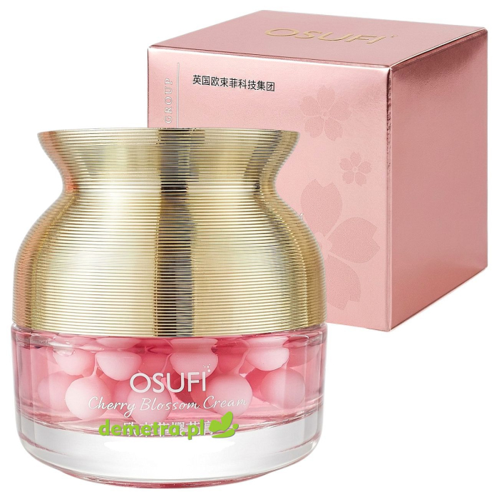 OSUFI Cherry Blossom – nawilżający krem do twarzy z ekstraktem z wiśni, peptydami i kolagenem 50 g