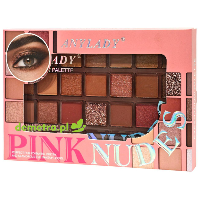 Paleta Cieni do Powiek ANYLADY Pink Nudes – 28 Kolorów Matowe i Błyszczące