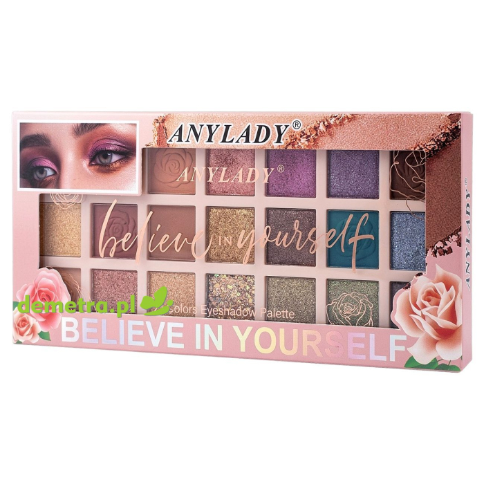 ANYLADY Believe In Yourself - Paleta 21 Cieni do Powiek - Maty, Błyski i Brokaty