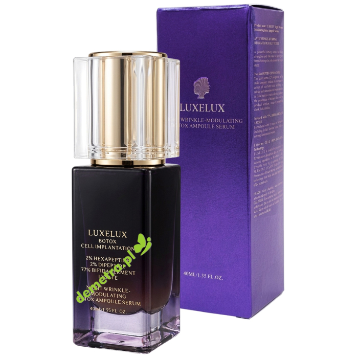 LUXELUX Serum do twarzy na noc z efektem botoxu, 77% Bifida i Peptydami – 40 ml
