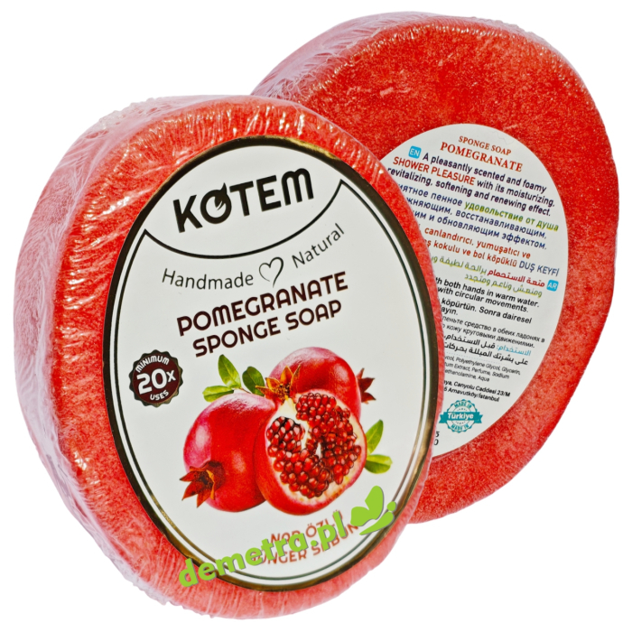 Mydło w gąbce KOTEM Granat – Naturalne Mydło Gąbka Handmade 125 g