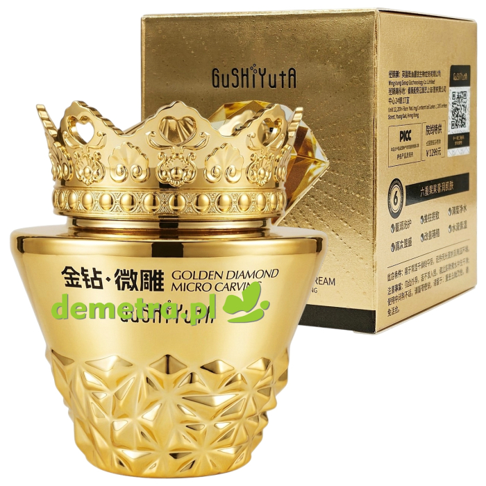 Luksusowy Krem Liftingujący V-Lifting ze złotem i żeń-szeniem GuSHiYutA Golden Diamond Micro Carving Cream