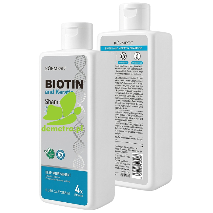 Kormesic - Regenerujący szampon z biotyną, keratyną i minoksydylem do włosów zniszczonych i łamliwych - 265ml