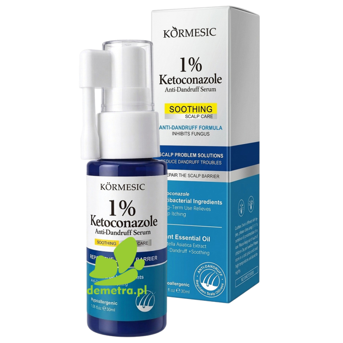 KORMESIC Serum przeciwłupieżowe do skóry głowy z ketokonazolem 1% i wąkrotą azjatycką 30ml